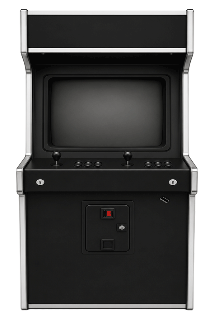 Arcade-Automat mit Spiele-Trailern